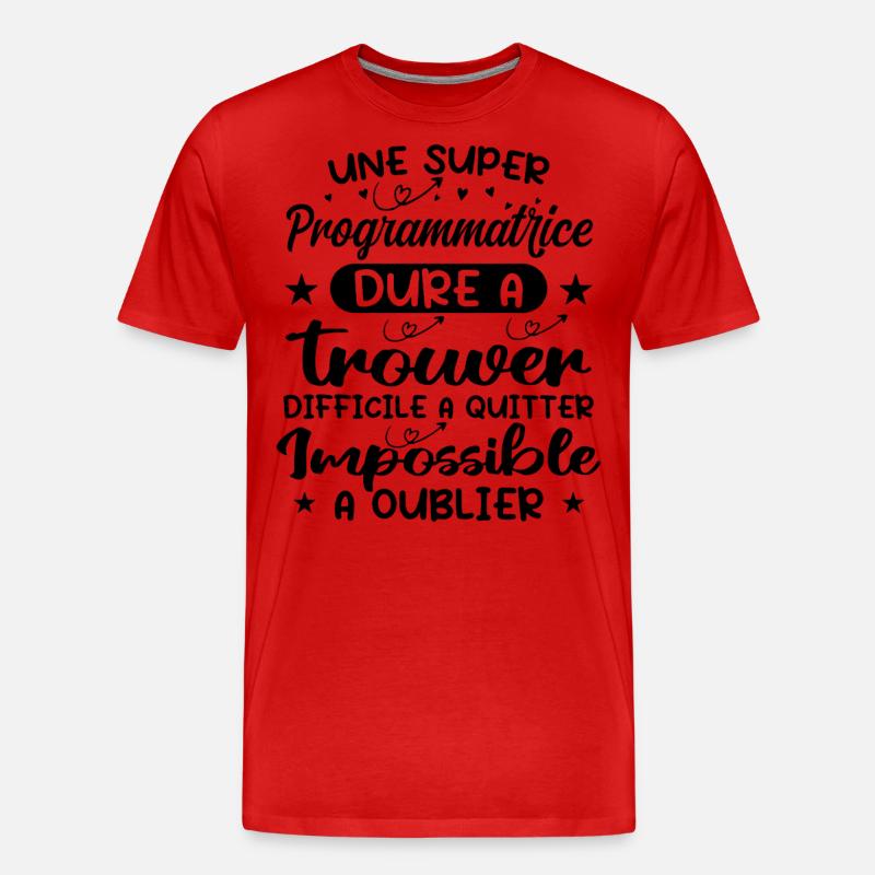 Une Super Programmatrice - Cadeau programmatrice - T-shirt bio Premium Homme - rouge