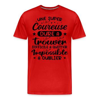 Ein Super Runner - Läufer Geschenk - Männer Premium Bio T-Shirt - Rot - Vorne - Damien (186cm)