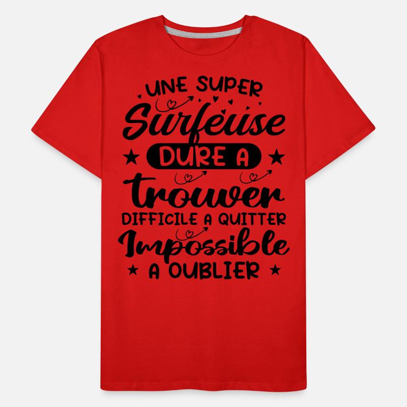Une Super Surfeuse - Cadeau surfeuse T-shirt bio Premium Homme