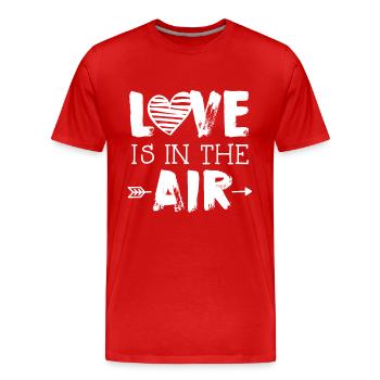 LOVE IS IN THE AIR - Men's Premium Organic T-Shirt - red - Front - Damien (186cm)