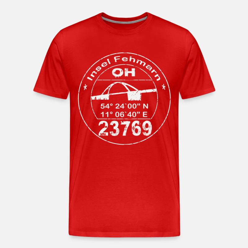 Fehmarn Stempel - Männer Premium Bio T-Shirt - Rot