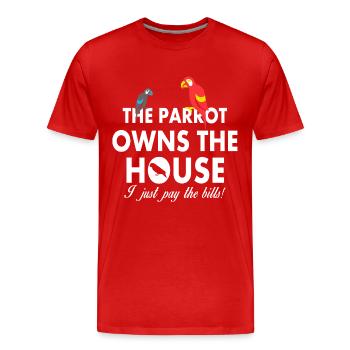 Papagei Liebhaber - Männer Premium Bio T-Shirt - Rot - Vorne - Damien (186cm)