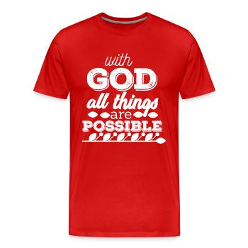 God - Everything is - Men's Premium Organic T-Shirt - red - Front - Damien (186cm)