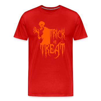 Halloween squelette zombie horreur d'horreur crâne - T-shirt bio Premium Homme - rouge - Devant - Damien (186cm)