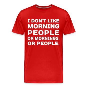 Je n'aime pas le matin PeopleSoft 5.0 - T-shirt bio Premium Homme - rouge - Devant - Damien (186cm)
