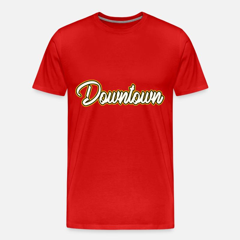 Downtown gelb - Männer Premium Bio T-Shirt - Rot