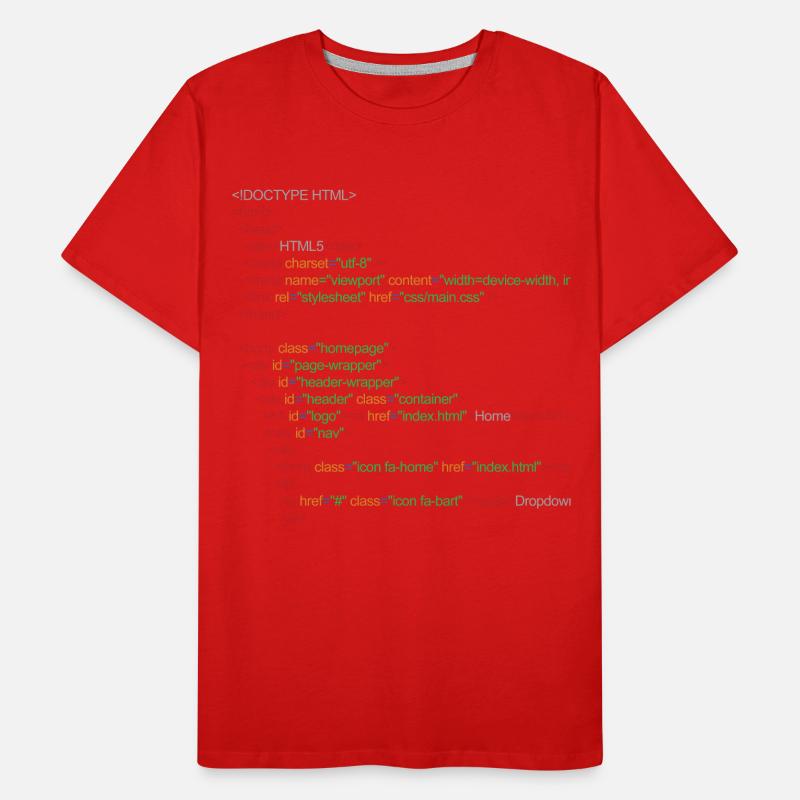 HTML5 code Men's Premium Organic T-Shirt