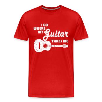 Guitar Player - I Go Where My Guitar Takes Me - T-shirt bio Premium Homme - rouge - Devant - Damien (186cm)