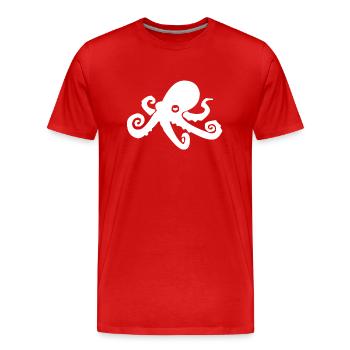 poulpe - T-shirt bio Premium Homme - rouge - Devant - Damien (186cm)