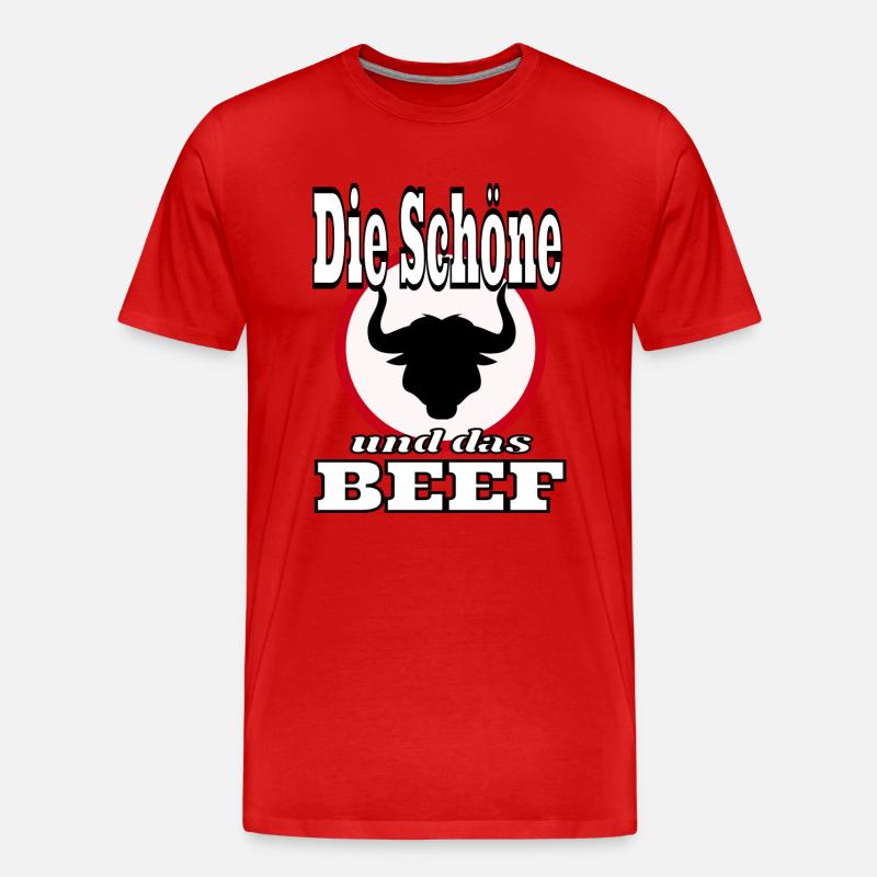 Die Schoene und das Beef - Männer Premium Bio T-Shirt - Rot