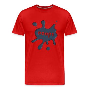 Fleck ooops dunkelblau - Männer Premium Bio T-Shirt - Rot - Vorne - Damien (186cm)