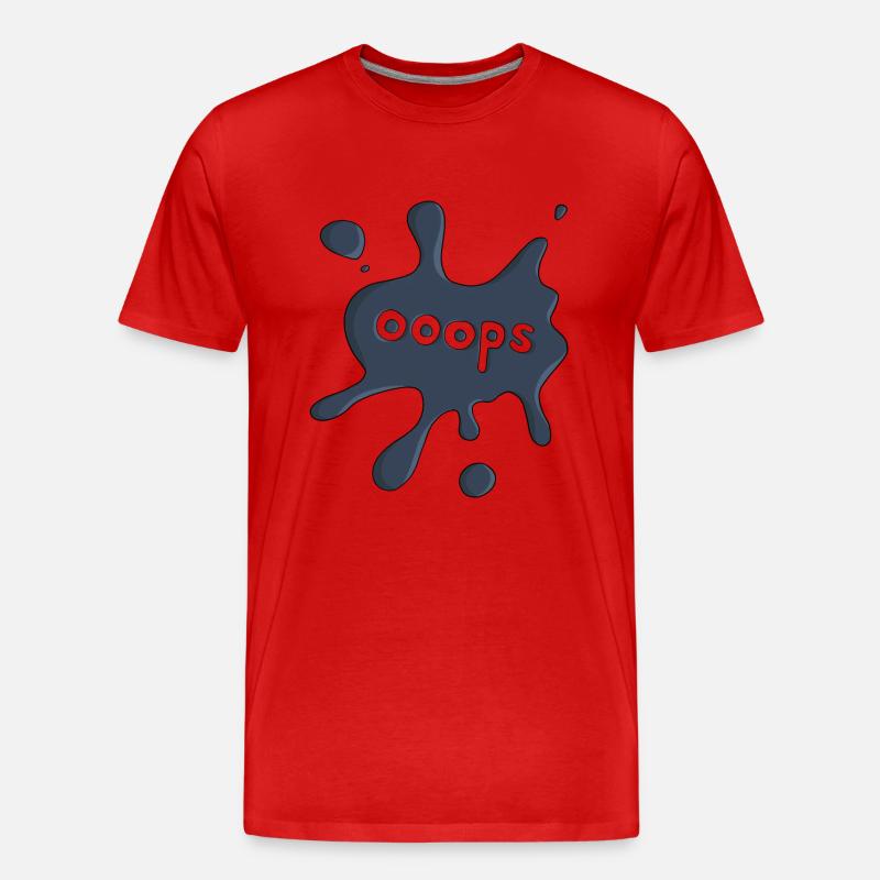 Fleck ooops dunkelblau - Männer Premium Bio T-Shirt - Rot