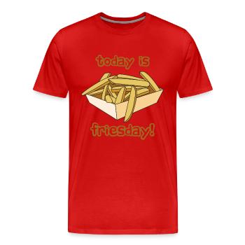 frites françaises cadeau manger régime fast-food - T-shirt bio Premium Homme - rouge - Devant - Damien (186cm)