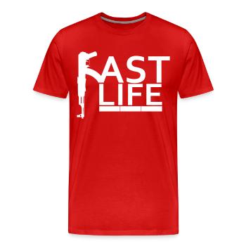 Fast Life - Männer Premium Bio T-Shirt - Rot - Vorne - Damien (186cm)