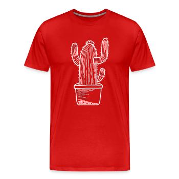 Kaktus Kakteen Geschenk stachelig Wüste Pflanze - Männer Premium Bio T-Shirt - Rot - Vorne - Damien (186cm)