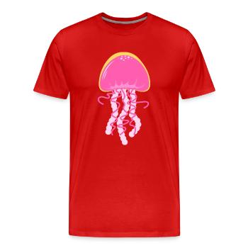 Méduse cadeau méduses mer animaux vacances plage - T-shirt bio Premium Homme - rouge - Devant - Damien (186cm)