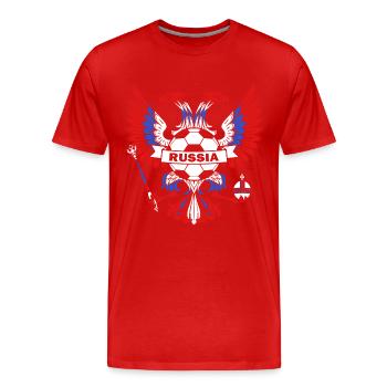 Russia flag Moscow Putin nation Russian - Men's Premium Organic T-Shirt - red - Front - Damien (186cm)