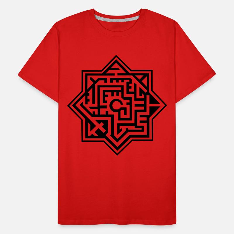 Mandala Labyrinth 2c Men's Premium Organic T-Shirt