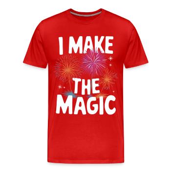 Pyrotechnie Feux d’artifice Pyrotechnie - T-shirt bio Premium Homme - rouge - Devant - Damien (186cm)