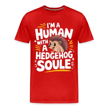 hérisson animal épineux hérisson - T-shirt bio Premium Homme - rouge - Devant - Damien (186cm)