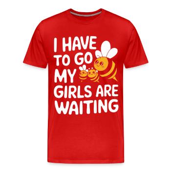 abeille abeille apicultrice abeille abeille - T-shirt bio Premium Homme - rouge - Devant - Damien (186cm)