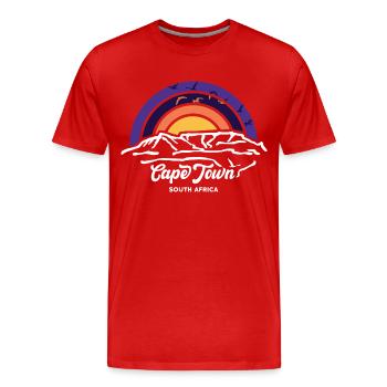 Le Cap, Le Cap, Montagne de la Table, Randonnée en montagne de la Table - T-shirt bio Premium Homme - rouge - Devant - Damien (186cm)
