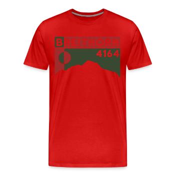 Breithorn Ascent Hike Tour Crossing - Men's Premium Organic T-Shirt - red - Front - Damien (186cm)