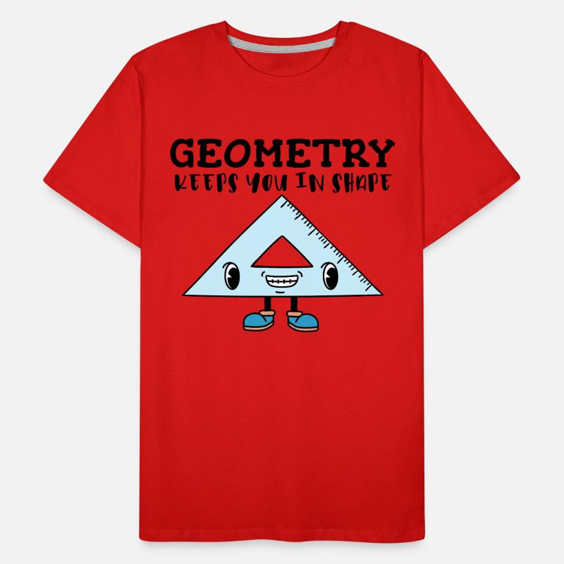 Smiling Triangle Ruler - Fun Geometry Character Men's Premium Organic T-Shirt