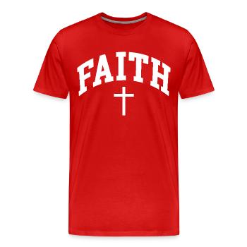 Faith - Men's Premium Organic T-Shirt - red - Front - Damien (186cm)