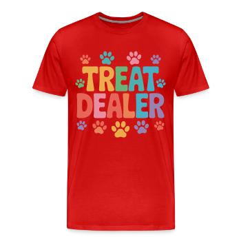 Dealer de friandisesFunny Dog Design - T-shirt bio Premium Homme - rouge - Devant - Damien (186cm)