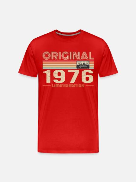 Original 1976 Vintage 1976 Retro fødselsdag 1976 - Herre Premium T-shirt økologisk - rød