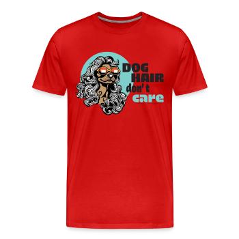dog hair, don't care - Men's Premium Organic T-Shirt - red - Front - Damien (186cm)