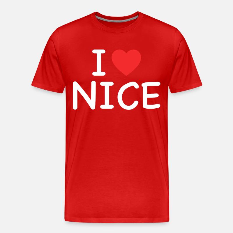 I Love Nice - J'aime Nice - Männer Premium Bio T-Shirt - Rot