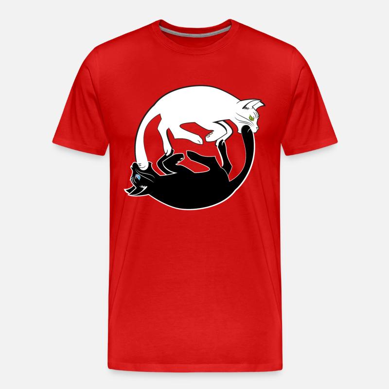 psychedelisch Katzen - Männer Premium Bio T-Shirt - Rot