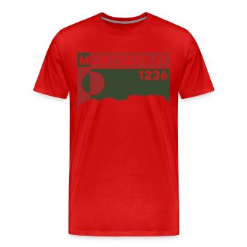 Montserrat Höhe Berg Wandern Barcelona Geschenk - Männer Premium Bio T-Shirt - Rot - Vorne - Damien (186cm)