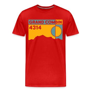 Grand Combin - Men's Premium Organic T-Shirt - red - Front - Damien (186cm)