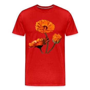 Marigolds marigold orange flowers - Men's Premium Organic T-Shirt - red - Front - Damien (186cm)