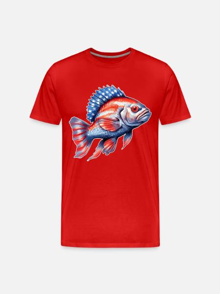 USA Perch Fishing Tshirt - Men's Premium Organic T-Shirt - red
