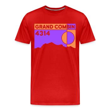 Grand Combin Valais randonnée traversée VTT - T-shirt bio Premium Homme - rouge - Devant - Damien (186cm)