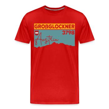 Großglockner Skitour Wandern Berglauf Hohe Tauern - Männer Premium Bio T-Shirt - Rot - Vorne - Damien (186cm)