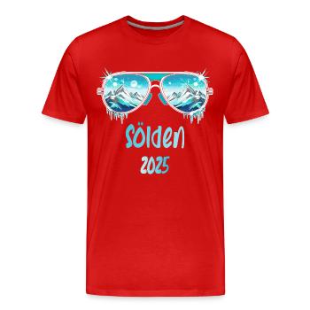 Sölden 2025 - Männer Premium Bio T-Shirt - Rot - Vorne - Damien (186cm)