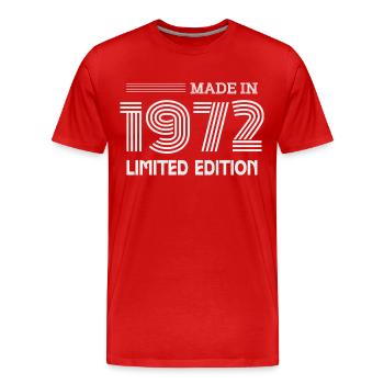 1972 Geburtstagsgeschenkidee 1972 - Männer Premium Bio T-Shirt - Rot - Vorne - Damien (186cm)