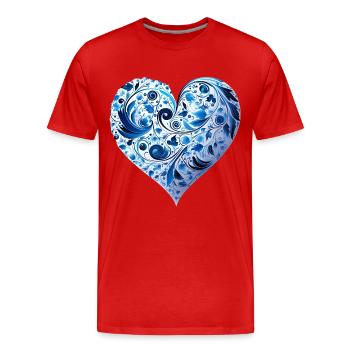 Kunst Herz Liebe Liebesbeweis Gefühle - Männer Premium Bio T-Shirt - Rot - Vorne - Damien (186cm)