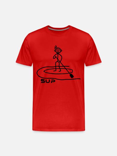SUP - Paddeln - Männer Premium Bio T-Shirt - Rot