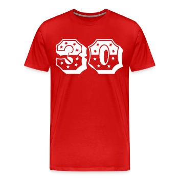 Numéro 30 - T-shirt bio Premium Homme - rouge - Devant - Damien (186cm)