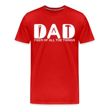 Dad. Fixer of all the things. - Men's Premium Organic T-Shirt - red - Front - Damien (186cm)