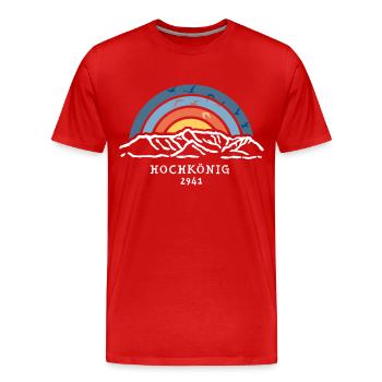 Hochkönig Tirol Trail Wandern Skigebiet Souvenir - Männer Premium Bio T-Shirt - Rot - Vorne - Damien (186cm)