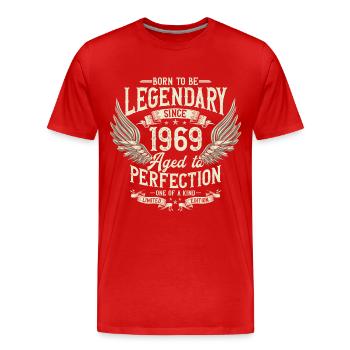 Legendär seit 1969 Jahrgang Vintage Geburtstag - Männer Premium Bio T-Shirt - Rot - Vorne - Damien (186cm)