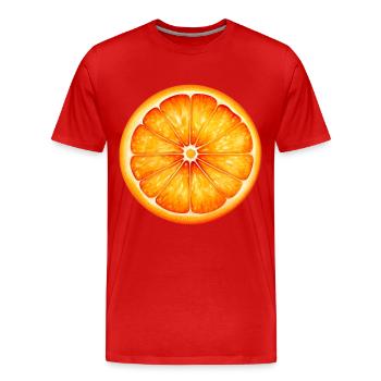 Orange für einen Orange Liebhaber - Männer Premium Bio T-Shirt - Rot - Vorne - Damien (186cm)