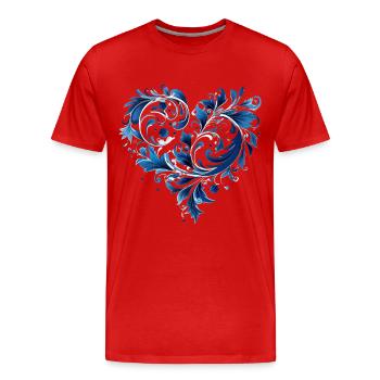 Valentinstag Herz Liebe Liebesbeweis Gefühle - Männer Premium Bio T-Shirt - Rot - Vorne - Damien (186cm)